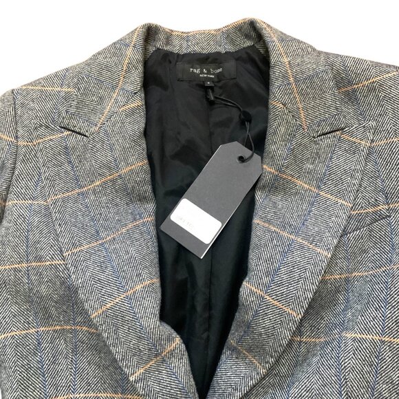 NWT Rag & Bone Wool Blazer Annie Plaid Gray Check Sz S Academia Boardroom $650 - Picture 14 of 16